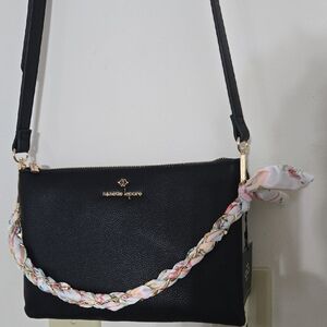 Nanette Lepore Black Crossbody Bag with Detachable Braided Strap. New with Tags